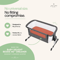 Fitted Sheets for Baby Delight Beside Me Dreamer Bassinet & Bedside Sleeper  (33 x 20 inch) – Beige + Rusty Brown (2 Pack)