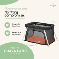 Fitted Sheets for Guava Lotus Travel Crib and 24 x 42 Inch Travel Light Playard Mattress – Beige + Rusty Brown – 2 Pack