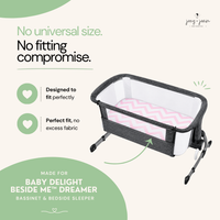 Bassinet Fitted Sheets for Baby Beside Dreamer Bedside Sleeper and Chicco Next2Me – Fits 20 x 33 Mattress  – Pink, White (2 Pack)