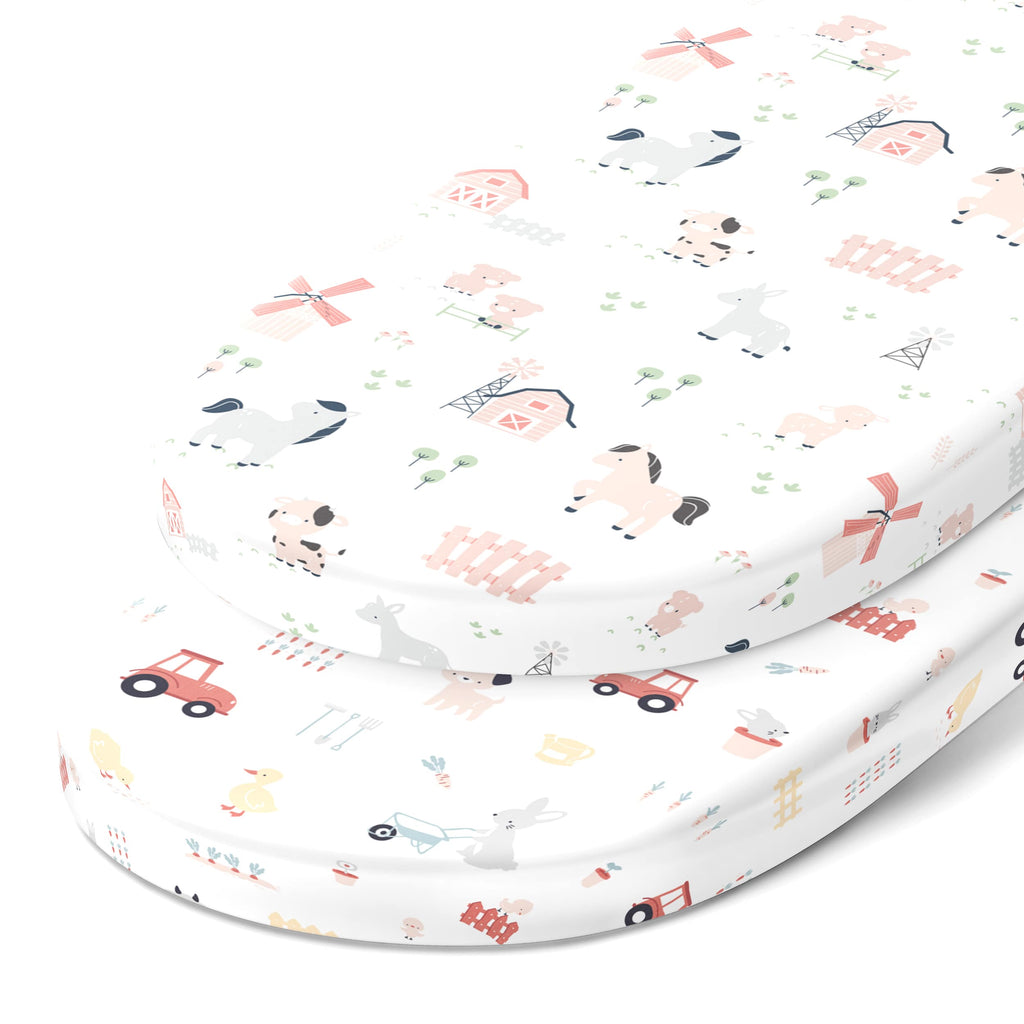 pack of 2 moses basket sheets in oval shape in size 12