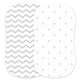 Fitted Sheets for Oval Bassinets (15 x 33 inch) - Polka Dots and Chevrons (2 Pack)