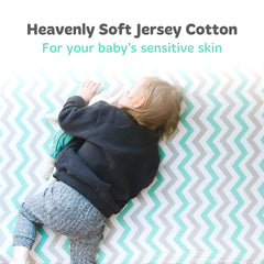 Cotton Jersey Bassinet Fitted Sheets, 2 Pack – Elephants & Chevron