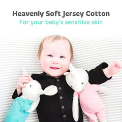Cotton Jersey Bassinet Fitted Sheets, 2 Pack – Stripes & Lamb
