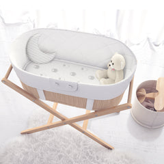 Cotton Jersey Bassinet Fitted Sheets, 2 Pack – Stripes & Lamb