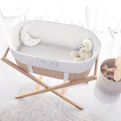Cotton Jersey Bassinet Fitted Sheets, 2 Pack – Stripes & Lamb