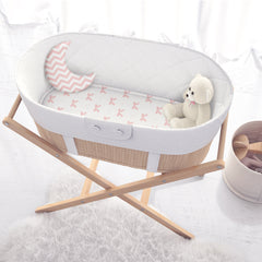 Cotton Jersey Bassinet Fitted Sheets, 2 Pack – Bows & Chevron