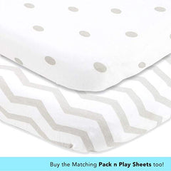 Cotton Jersey Changing Pad Covers, 2 Pack – Polka Dots & Chevron