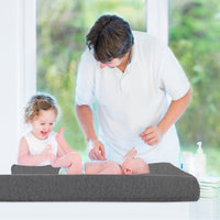 Cotton Jersey Changing Pad Covers (16 x 32 inch) - Heather Grey (2 Pack)
