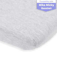 Fitted Sheets for Cowiewie Bedside Sleeper Bassinet (19 x 32 inch) – Heather Grey, Light (2 Pack)