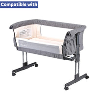 Fitted Sheets for Cowiewie Bedside Sleeper Bassinet (19 x 32 inch) – Heather Grey, Light (2 Pack)
