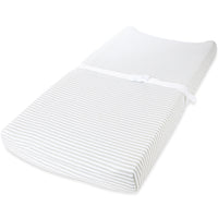 Cotton Jersey Changing Pad Covers (16 x 32 inch) - Stripes and Lamb (2 Pack)