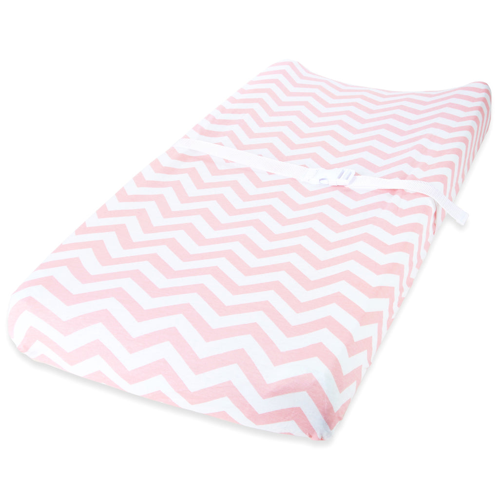 Cotton Jersey Changing Pad Covers, 2 Pack – Bows & Chevron