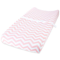 Cotton Jersey Changing Pad Covers (16 x 32 inch) - Pink Bows & Chevron (2 Pack)