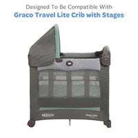 Fitted Sheets for Graco Travel Lite Crib (20 x 30 inch) - Stripes and Lamb (2 Pack)