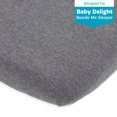 Cotton Jersey Bedside Sleeper Fitted Sheets – Heather Grey, Dark