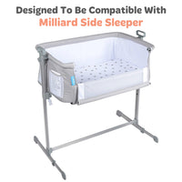 Fitted Sheets for Milliard Side Sleeper Bedside Bassinet (21 x 36 Inch) Grey Elephants and Chevrons (2 Pack)