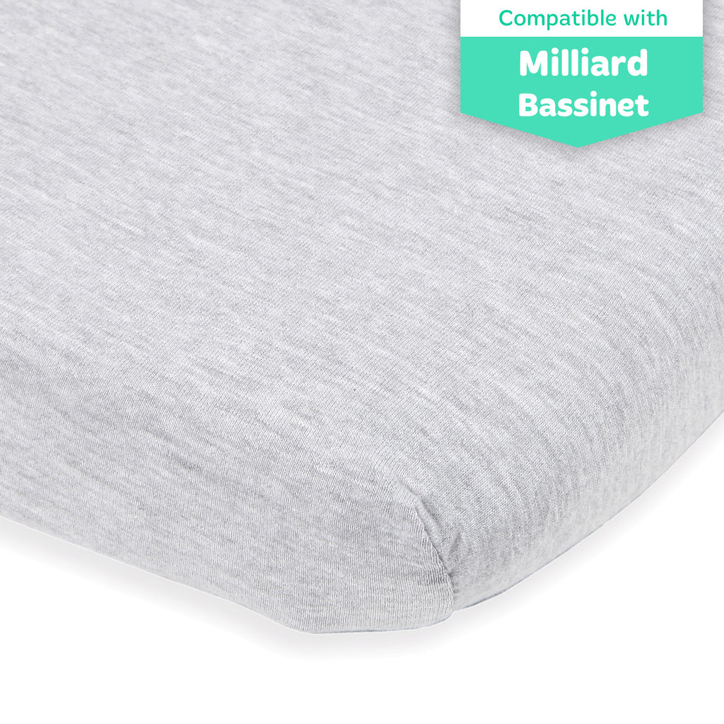 Cotton Jersey Bedside Sleeper Fitted Sheets – Heather Grey, Light