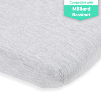 Fitted Sheets for Milliard Side Sleeper Bedside Bassinet (21 x 36 inch) – Heather Grey, Light (2 Pack)