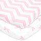 Fitted Sheets for Cradles Cosleepers Arms Reach and Ingenuity (18 x 36 inch) Pink Bows & Chevron (2 Pack)