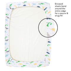 Cotton Jersey Fitted Playard Sheets – Dinosaurs