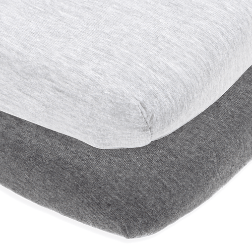 Fitted Sheets for Graco Pack n Play Playards (24 x 38 inch) - Heather Grey (2 Pack)