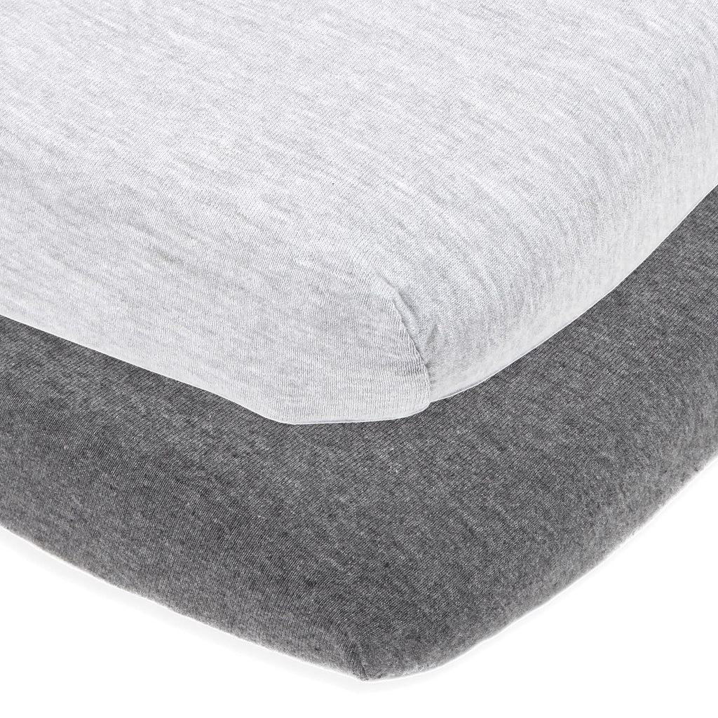 Cotton Jersey Cradle / Co Sleeper Fitted Sheets, 2 Pack – Heather Grey
