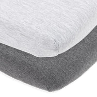 Fitted Sheets for Cradles Cosleepers Arms Reach and Ingenuity (18 x 36 inch) - Heather Grey (2 Pack)