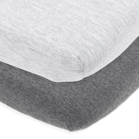 Fitted Sheets for Graco Pack n Play Playards (24 x 38 inch) - Heather Grey (2 Pack)