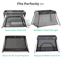 Fitted Sheets for Travel Cribs like Baby Bjorn, Guava Lotus and Dream On Me (24 x 42 inch) - Stripes and Lamb (2 Pack)