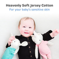 Fitted Sheets for Travel Cribs like Baby Bjorn, Guava Lotus and Dream On Me (24 x 42 inch) - Stripes and Lamb (2 Pack)