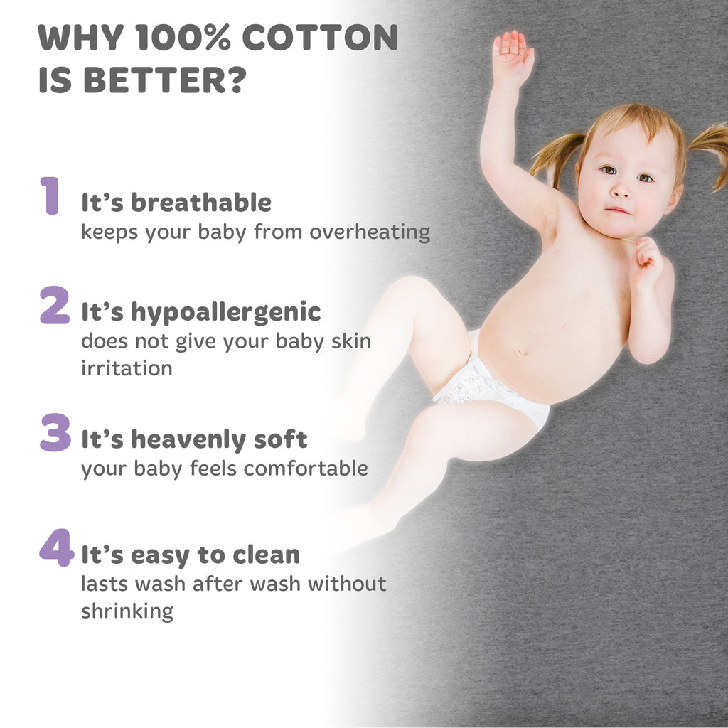 Cotton Jersey Fitted Playard Sheets – Heather Grey, Dark