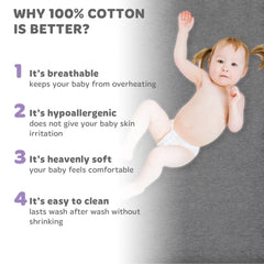 Cotton Jersey Fitted Playard Sheets – Heather Grey, Dark