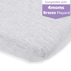 Cotton Jersey Fitted Playard Sheets – Heather Grey, Light