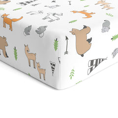 Cotton Jersey Fitted Crib Sheets, – Woodlands