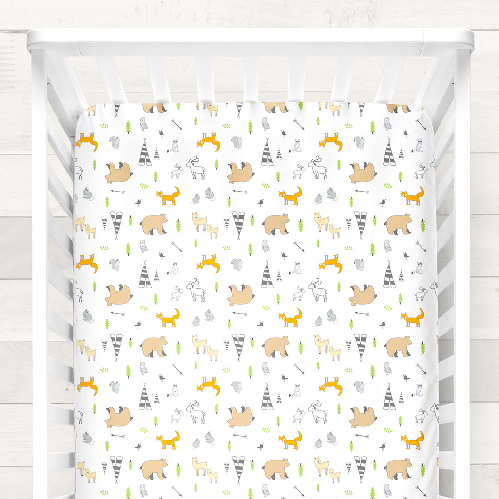 Cotton Jersey Fitted Crib Sheets, – Woodlands