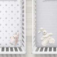 Cotton Jersey Fitted Sheets for Standard Cribs and Toddler Beds (28 x 52 inch) – Stripes and Lamb (2 Pack)