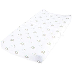 Cotton Jersey Changing Pad Covers, 2 Pack – Elephants & Chevron