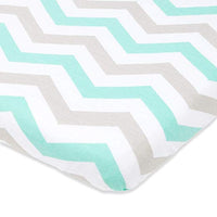 Fitted Sheets for Graco Pack n Play Playards (24 x 38 inch) - Grey Elephants & Chevron (2 Pack)