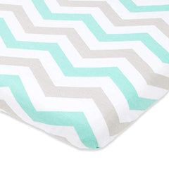 Cotton Jersey Fitted Playard Sheets, 2 Pack – Elephants & Chevron
