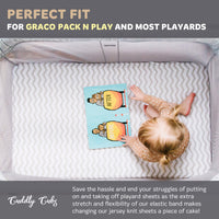 Fitted Sheets for Graco Pack n Play Playards (24 x 38 inch) - Polka Dots and Chevrons (2 Pack)